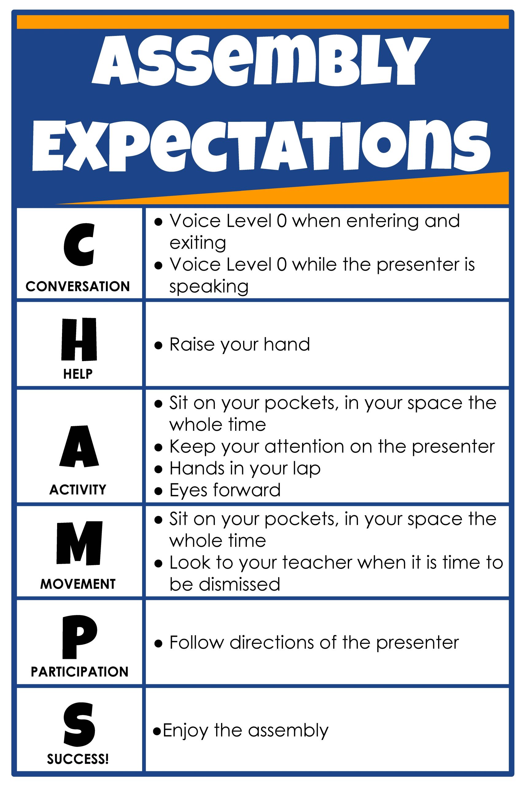 Assembly Expectations Poster